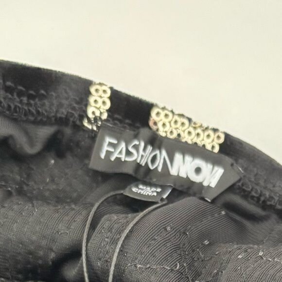 Fashion Nova Dress Medium Sequin BodyCon Mini Art Deco Disco Glam Festival - Picture 3 of 12